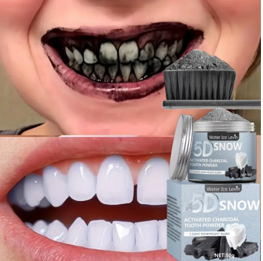 Bamboo Charcoal Teeth Whitening Powder — Natural Deep Clean & Breath Freshener | Daily Use | 50g